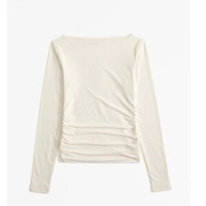 Abercrombie & Fitch Cream Long Sleeve Tee